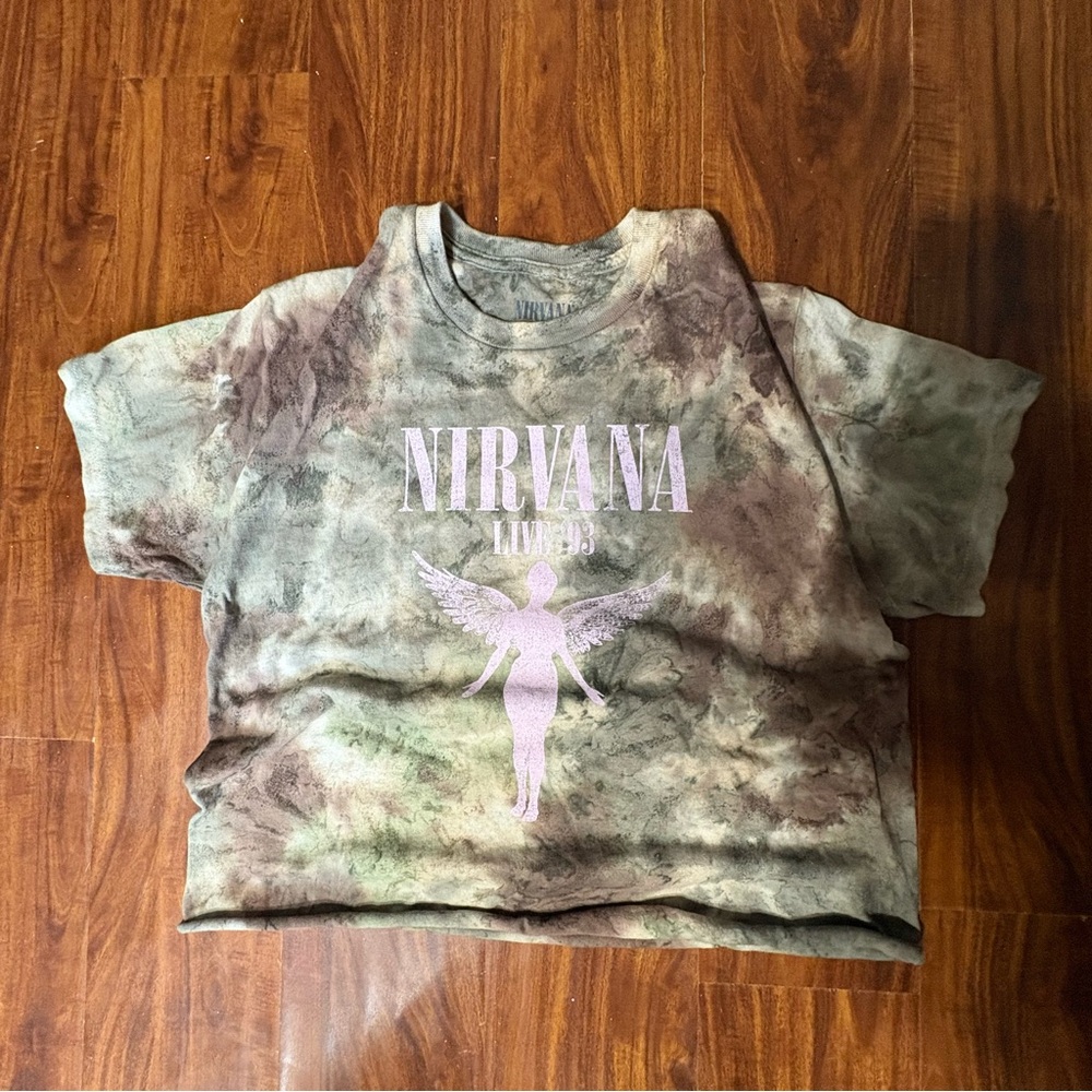 NIRVANA Kids Tie-Dye Tee - Green & Brown